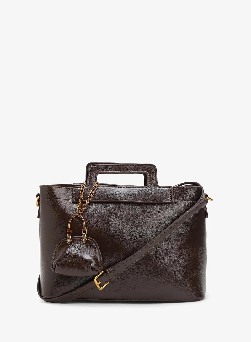 Haute Sauce  Solid Zip Lock Regular Vegan Leather Hand Bag For Women for Women | Best Price UAE