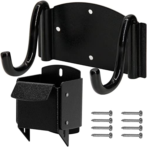 IronDIY Heavy-Duty Wheelbarrow Storage Bracket, Black, Sturdy, 80 lbs Capacity, for Outdoor Use - Image 1
