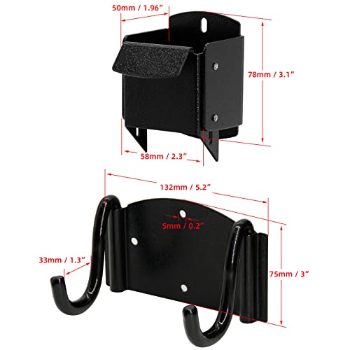 IronDIY Heavy-Duty Wheelbarrow Storage Bracket, Black, Sturdy, 80 lbs Capacity, for Outdoor Use - Image 3