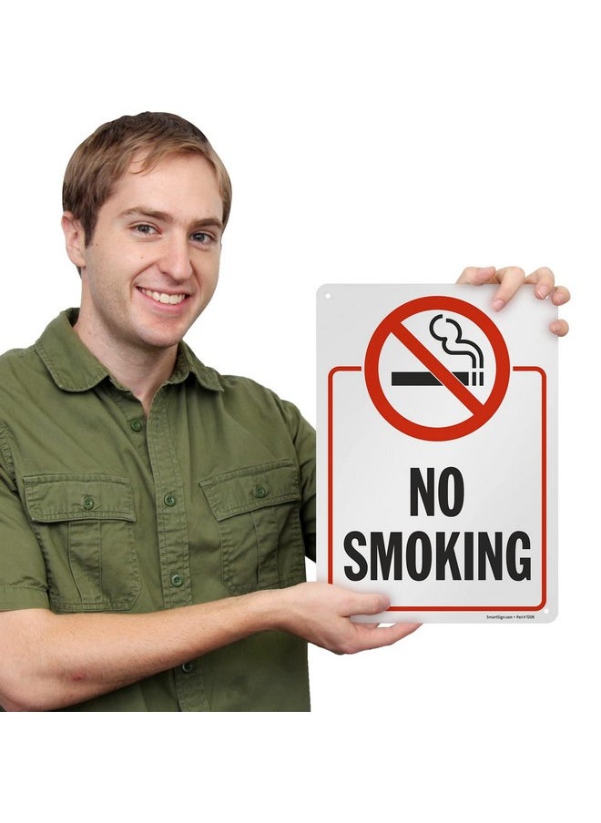 SmartSign 14 X 10 Inch “No Smoking” Metal Sign With Symbol Screen Printed 40 Mil Laminated Rustproof Aluminum Red Black And White Made In Usa  - Image 2