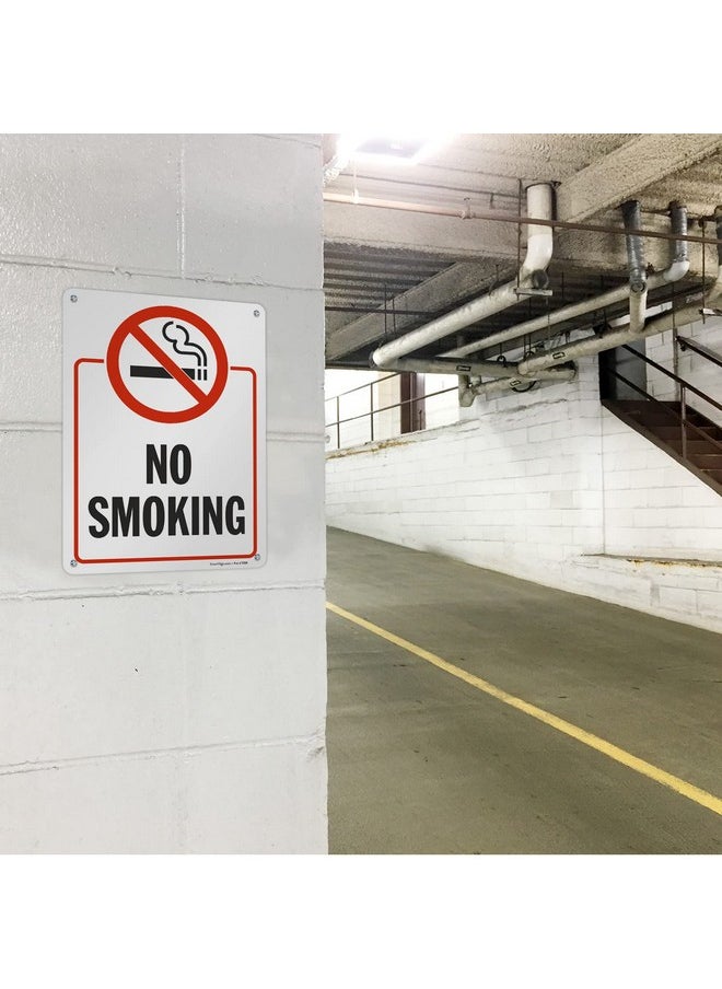 SmartSign 14 X 10 Inch “No Smoking” Metal Sign With Symbol Screen Printed 40 Mil Laminated Rustproof Aluminum Red Black And White Made In Usa  - Image 3