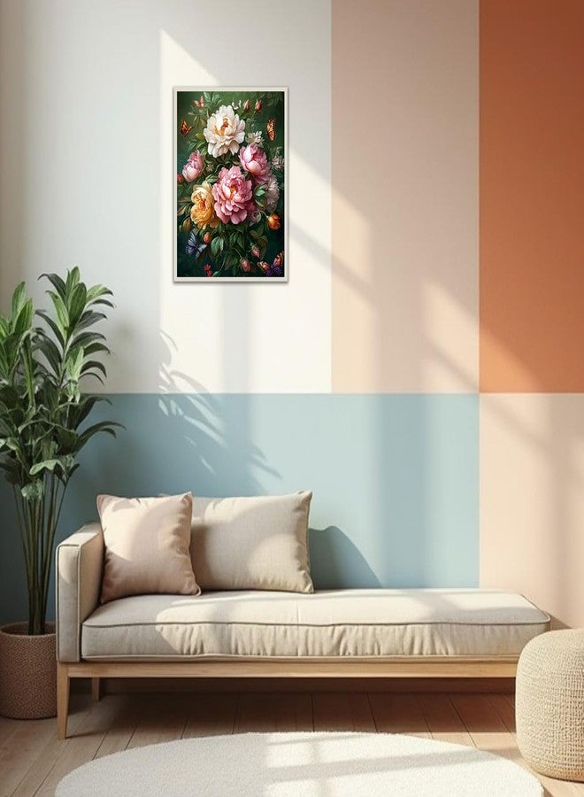 مجموعة الرسم بالأرقام للكبار المبتدئين، زهور، مجموعات الرسم الذاتي للكبار، فراشات، مجموعات الرسم بالأرقام سهلة للكبار على قماش، تلوين بالأرقام كهدية، ديكور حائط منزلي، 16 × 20 بوصة - Image 5