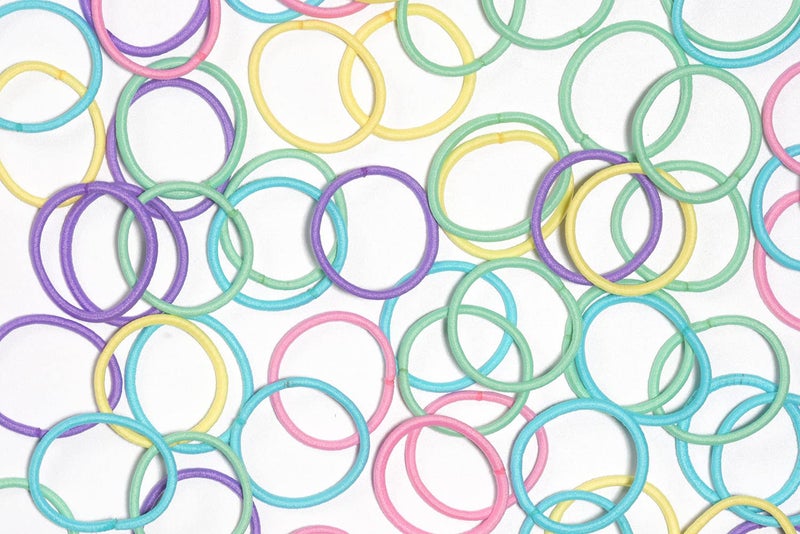 Youxuan Small Hair Elastics for Girls, Soft and Comfy Rubber Bands, 100 PCS Hair Ties, Multi Color - Image 3