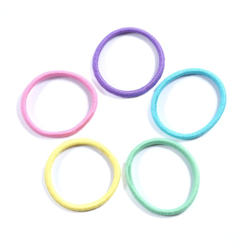 Youxuan Small Hair Elastics for Girls, Soft and Comfy Rubber Bands, 100 PCS Hair Ties, Multi Color - Image 4