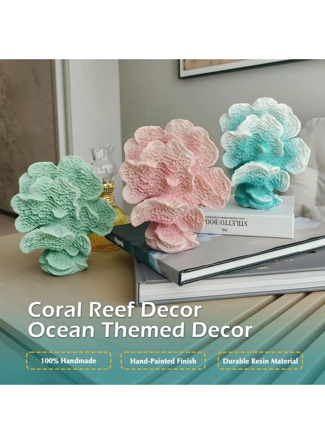 Accessoryway Turquoise Blue Coral Reef Decor,Modern Coastal Decor for Home: Small Faux Coral Statue for Nautical Themed Parties and Table Centerpieces -6.2"… - Image 5