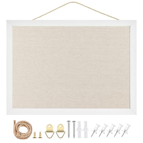 TORASO Linen Bulletin Board,Cork Board for Walls,10.2"x14.2"Small Bulletin Boards,Pin Board for Home Kitchen Office Decorative,Fabric Bulletin Board(WH-2636) - Image 2