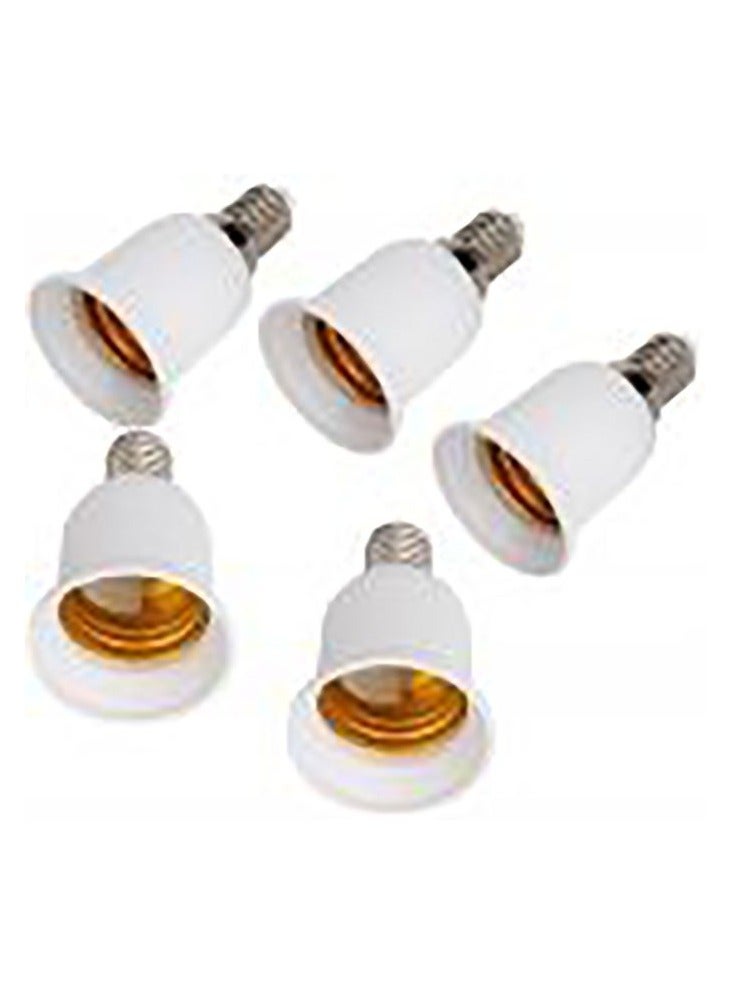 E14 to E27 bulb adapter with base - 5 pcs