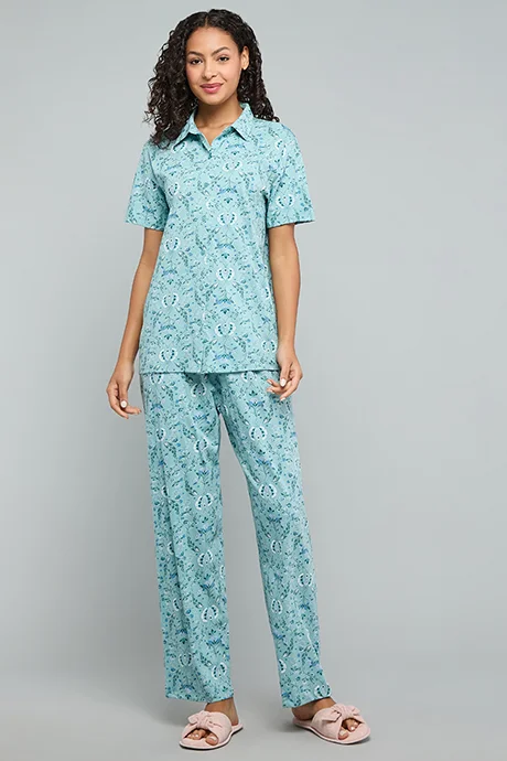 أر أند بي Printed Collared Pyjama Set