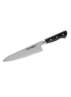 Samura Samura PRO-S Chef's Knife | 7.9"/200 mm | AUS-8 Stainless Steel Blade | G-10 Fiberglass Polymer Handle | Thick, Wide, Long Blade with Central Tip  - Image 1
