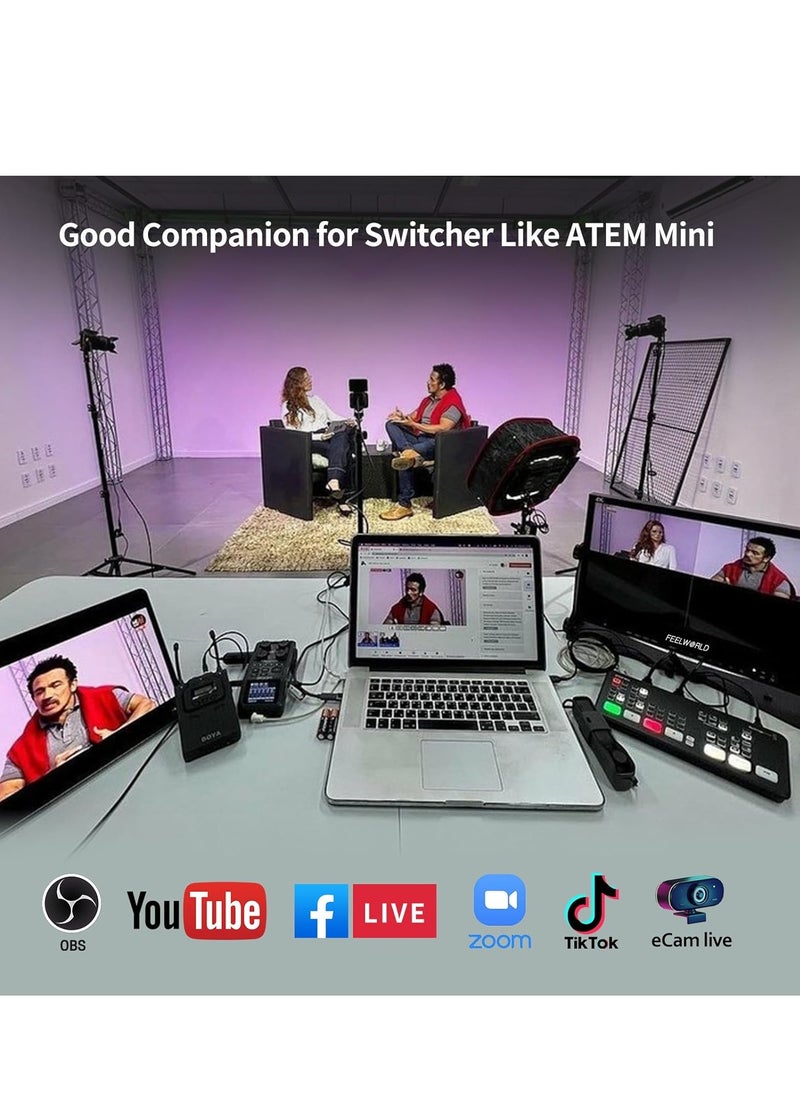 FEELWORLD ATEM156 Quad-Split Monitor 4K 15.6" director’s monitor with 4 x HDMI I/O Live Streaming Broadcast Monitor for Switchers, Mixer, Studio, Television