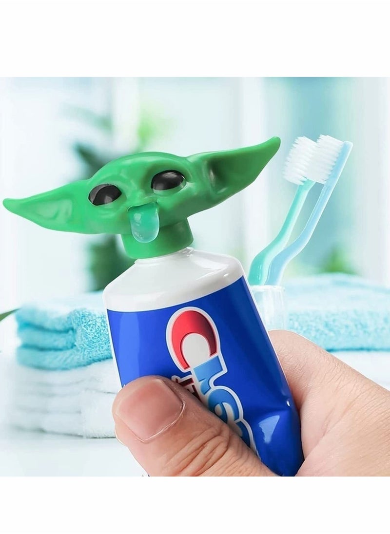 Baby Toothpaste Cap, Toothpaste Hat, Dispenser Baby Toothpaste Topper Toothpaste Squeezer for Children and Adults Catoon Funny Toy Model Bathroom Supplies Decorations Kids Gift  - Image 1