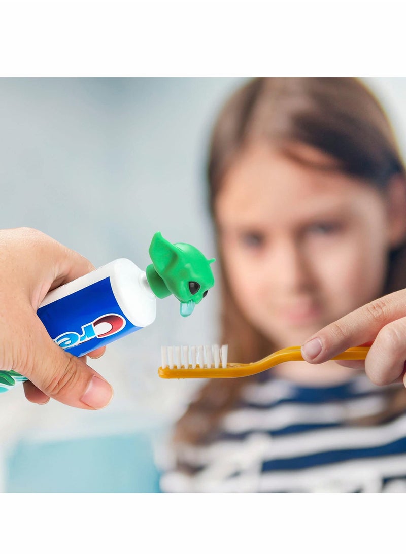Baby Toothpaste Cap, Toothpaste Hat, Dispenser Baby Toothpaste Topper Toothpaste Squeezer for Children and Adults Catoon Funny Toy Model Bathroom Supplies Decorations Kids Gift  - Image 4
