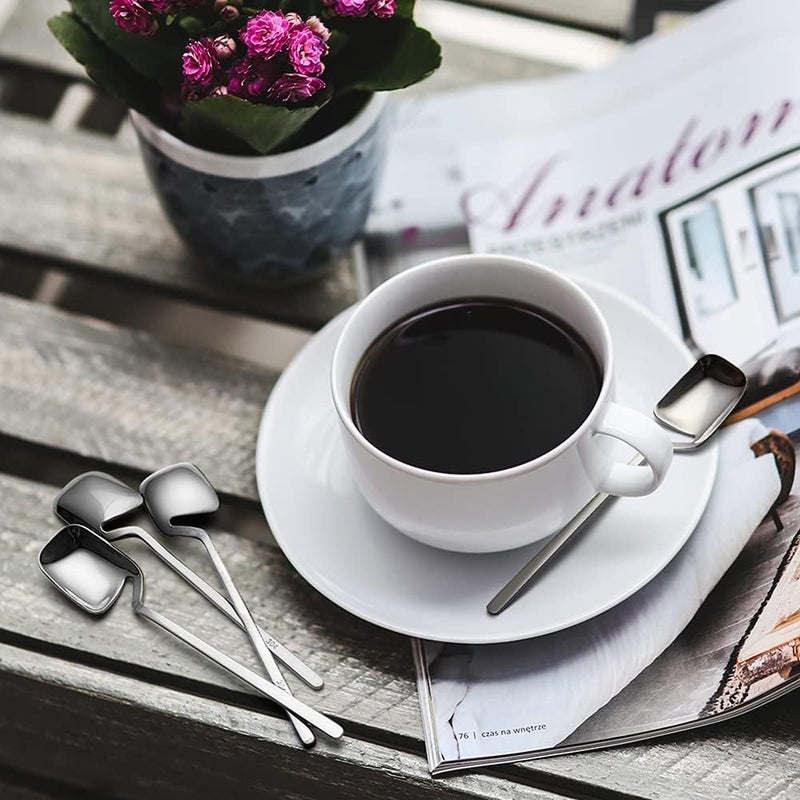 IQCWOOD Demitasse Espresso Spoons, 5.6 Inches Stainless Steel Coffee Spoon, Mini Dessert Tea Honey Ice Cream Spoons, Set of 6 - Image 5