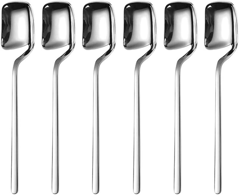IQCWOOD Demitasse Espresso Spoons, 5.6 Inches Stainless Steel Coffee Spoon, Mini Dessert Tea Honey Ice Cream Spoons, Set of 6 - Image 1