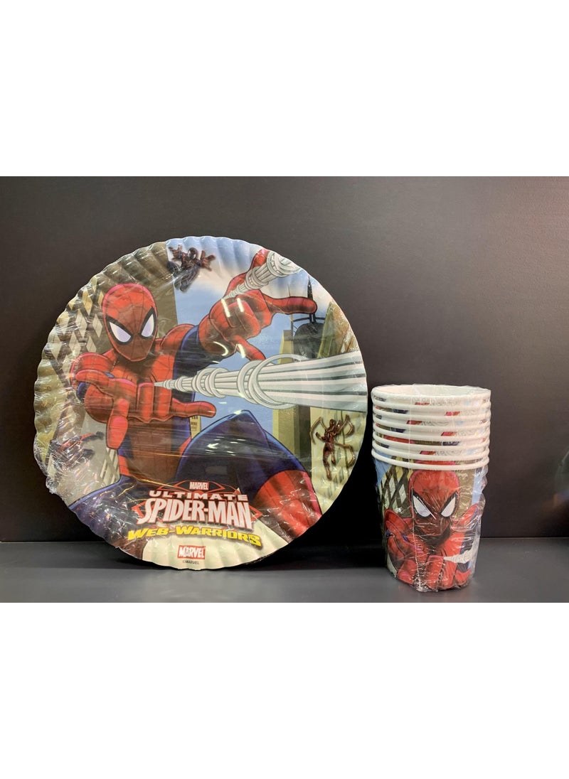 My Party Ready Spiderman Concept Cardboard Plate Cup Set 