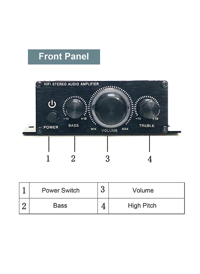 Generic Mini Amplifier HiFi Car Stereo Music Receiver FM MP3 Power Amplifier  - Image 2