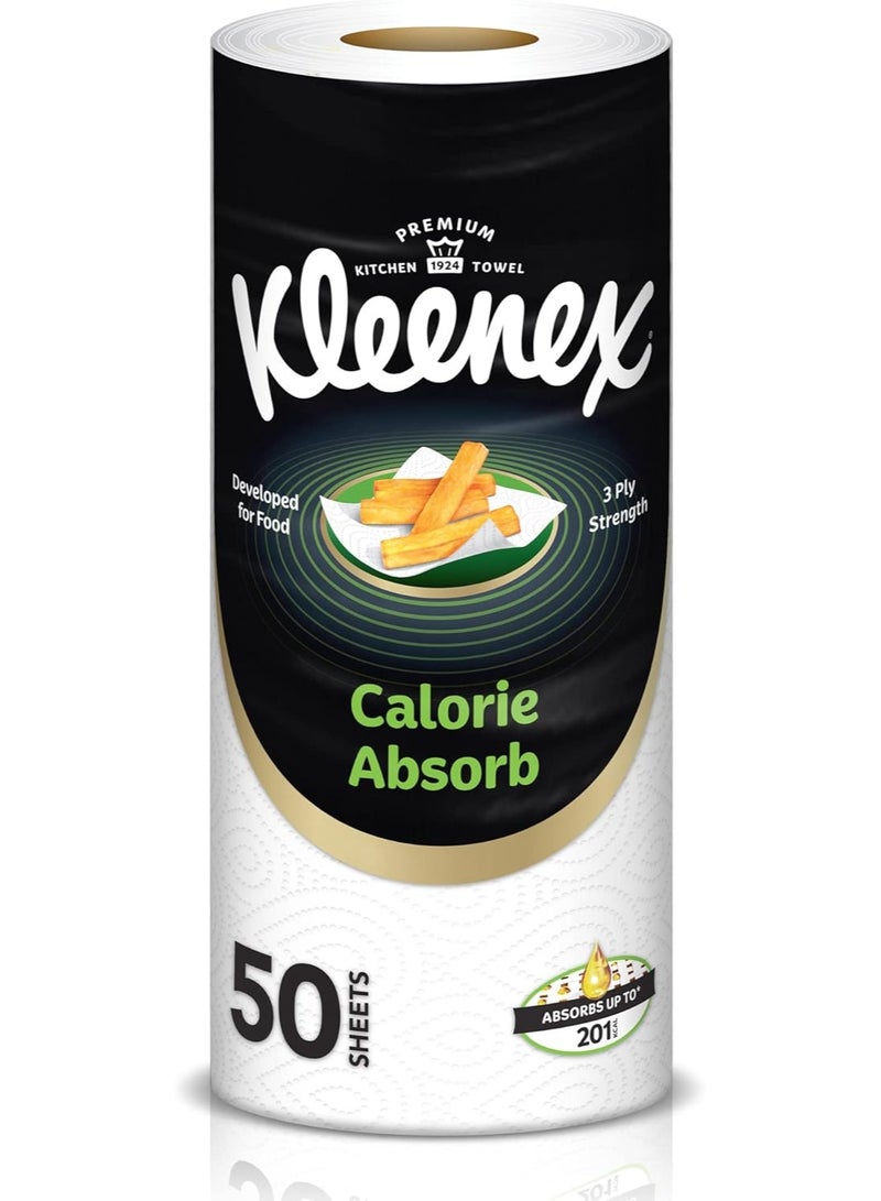 Kleenex Calorie Absorb Kitchen Tissue Paper Towel 50 Sheets - Image 1