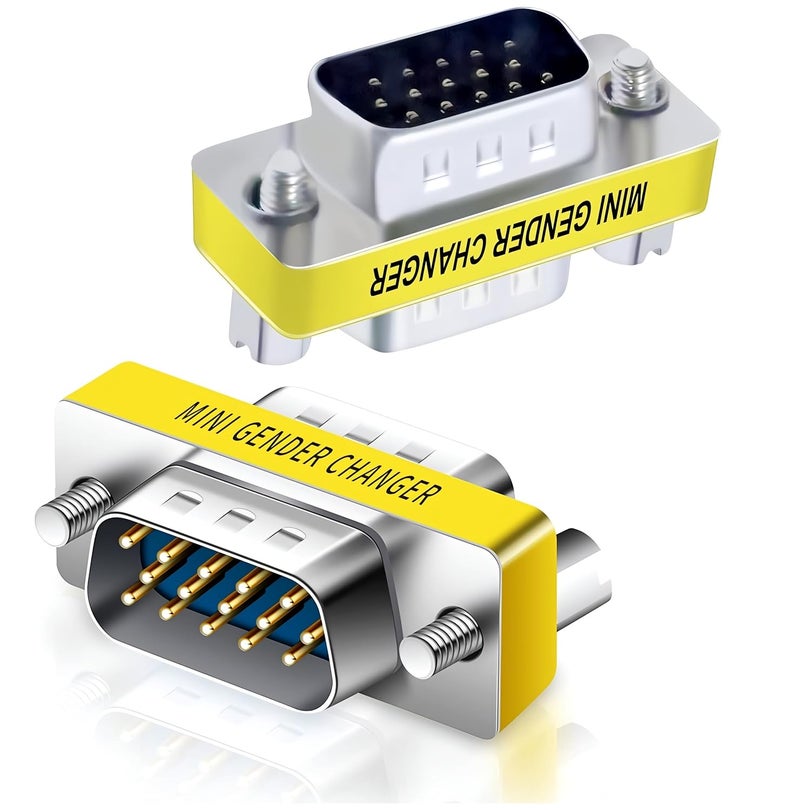 KNEUTRIX محول موصل VGA SVGA HD15 أنثى إلى أنثى، ذكر إلى ذكر، أنثى إلى ذكر (مجموعة مكونة من 3 قطع) - Image 2