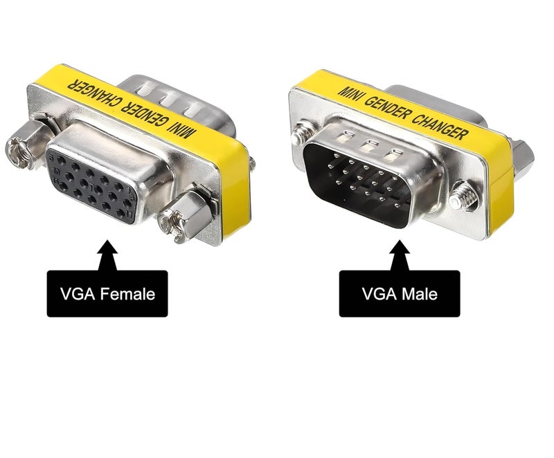 KNEUTRIX محول موصل VGA SVGA HD15 أنثى إلى أنثى، ذكر إلى ذكر، أنثى إلى ذكر (مجموعة مكونة من 3 قطع) - Image 3