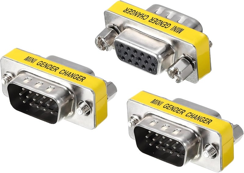 KNEUTRIX محول موصل VGA SVGA HD15 أنثى إلى أنثى، ذكر إلى ذكر، أنثى إلى ذكر (مجموعة مكونة من 3 قطع) - Image 5