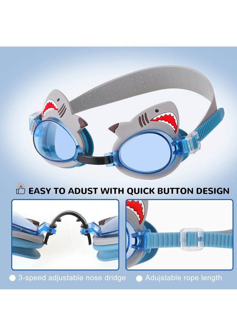 KASTWAVE Swim Goggles, Kids Swimming, with UV Protection and Anti-Fog No Leak, Adjustable Strap Flexible Nose Bridge Design Glasses for Children - Image 4