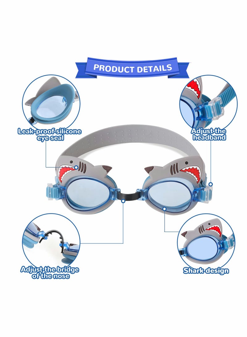 KASTWAVE Swim Goggles, Kids Swimming, with UV Protection and Anti-Fog No Leak, Adjustable Strap Flexible Nose Bridge Design Glasses for Children - Image 3
