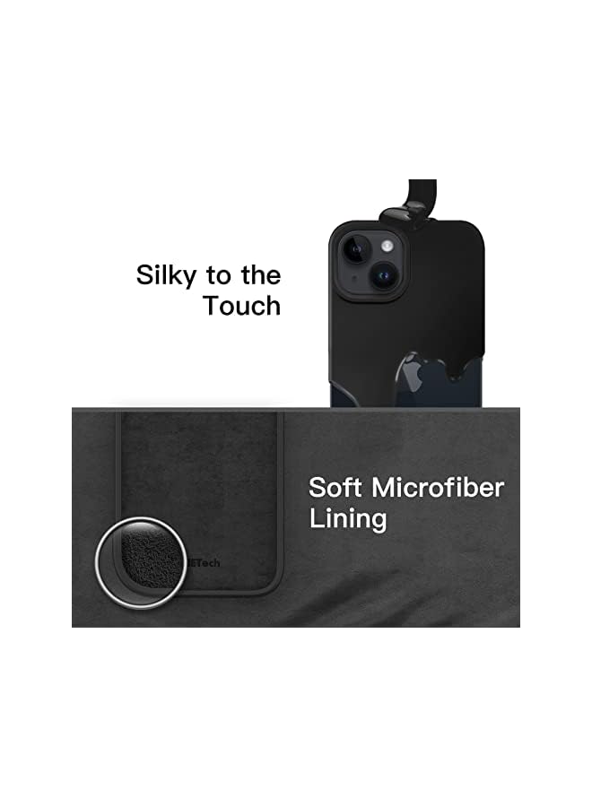 Jetech Silicone Case for iPhone 13 6.1-Inch, Silky-Soft Touch Full-Body Protective Phone Case, Shockproof Cover with Microfiber Lining (Black) - Image 5