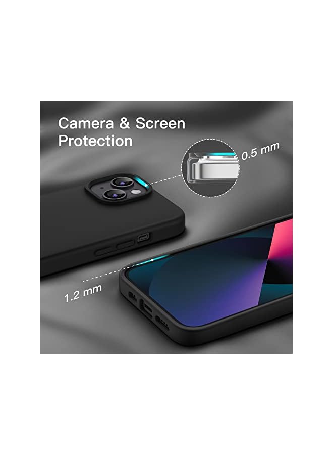 Jetech Silicone Case for iPhone 13 6.1-Inch, Silky-Soft Touch Full-Body Protective Phone Case, Shockproof Cover with Microfiber Lining (Black) - Image 3