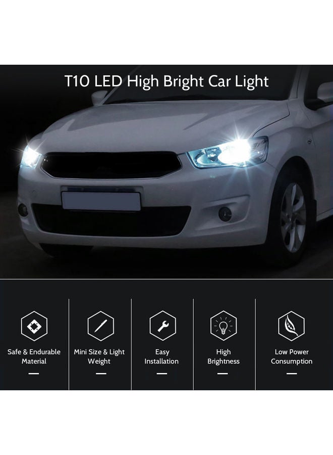 10-Pack 2W 8 LED Car Light Bulb White 10.00 x 1.10 x 8.00cm - Image 4