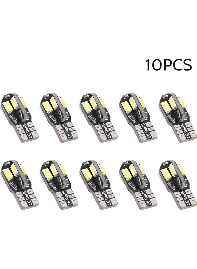 10-Pack 2W 8 LED Car Light Bulb White 10.00 x 1.10 x 8.00cm - Image 1