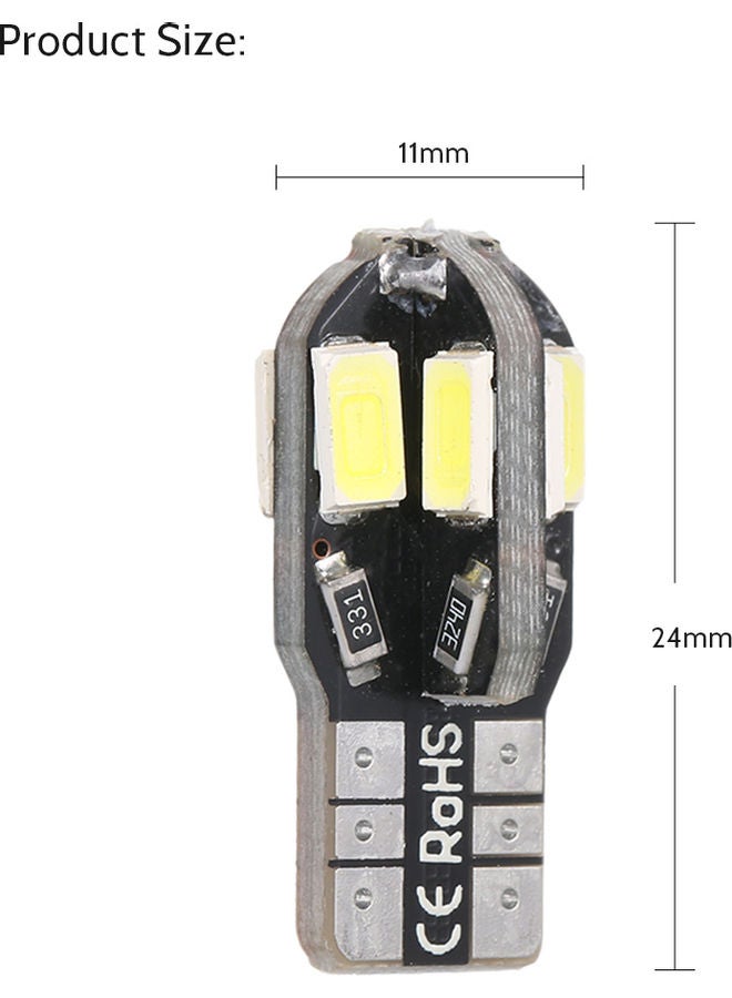 10-Pack 2W 8 LED Car Light Bulb White 10.00 x 1.10 x 8.00cm - Image 3