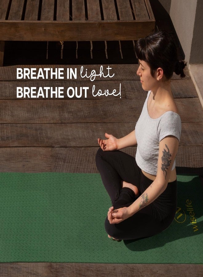 WiseLife Classic ECO TPE 10 MM Yoga Mat with Yoga Strap for Men & Women | Extra Thick, Long & Wide Non-Slip, Anti-Tear Exercise Mat for Home, Gym, Workout, Fitness, Yoga & Pilates (Green) - Image 3