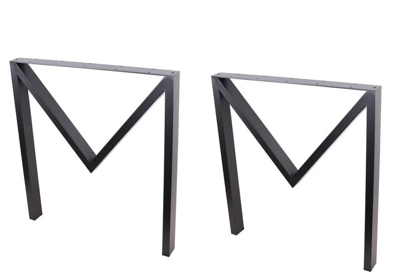 DECORILA DECORIL Metal Furniture Legs for Table Dining Table Legs for Kitchen Modern Industrial Style Pack of 2 Black M Shape - Image 2