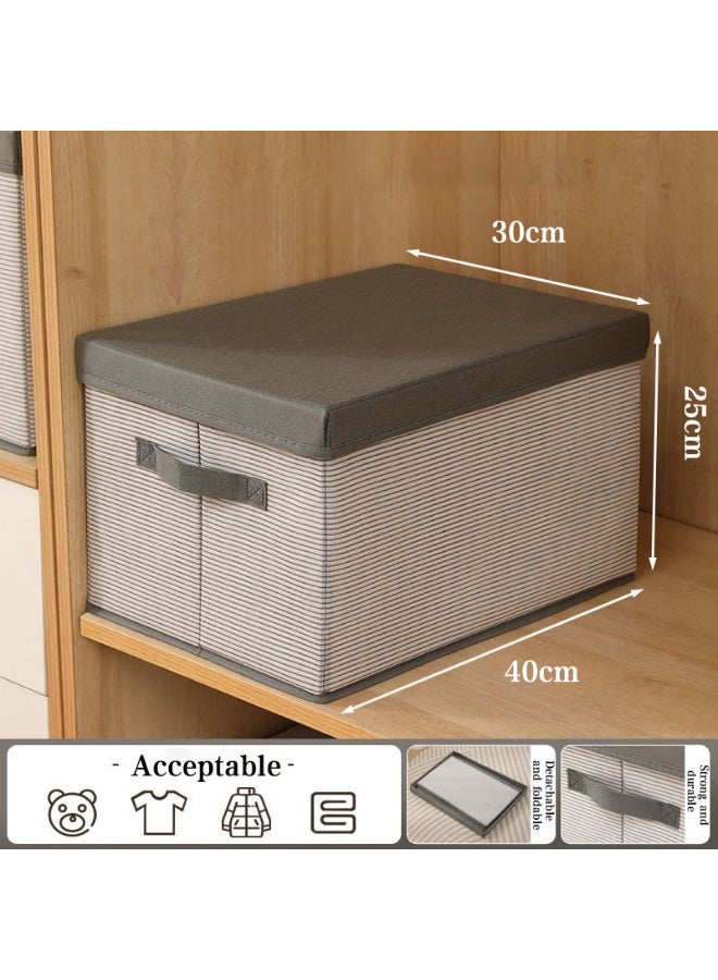 روعة صناديق مكعبات كبيرة الحجم (40x30x25 سم) مع مقابض لتخزين وتنظيم الملابس والألعاب والكتب والألعاب قابلة للغسل وقابلة للطي وقابلة للإزالة للمكتب المنزلي - Image 2