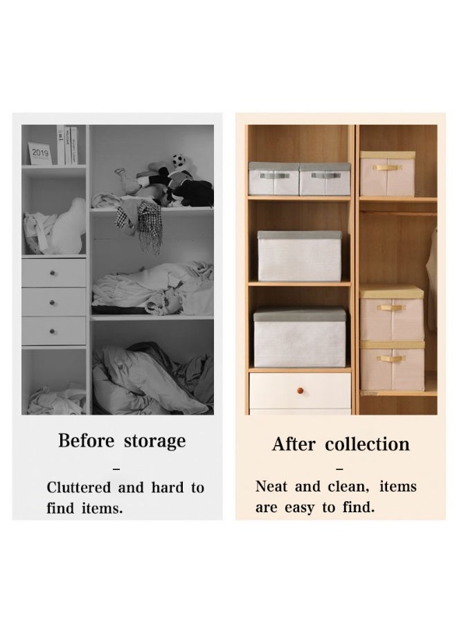 روعة صناديق مكعبات كبيرة الحجم (40x30x25 سم) مع مقابض لتخزين وتنظيم الملابس والألعاب والكتب والألعاب قابلة للغسل وقابلة للطي وقابلة للإزالة للمكتب المنزلي - Image 3