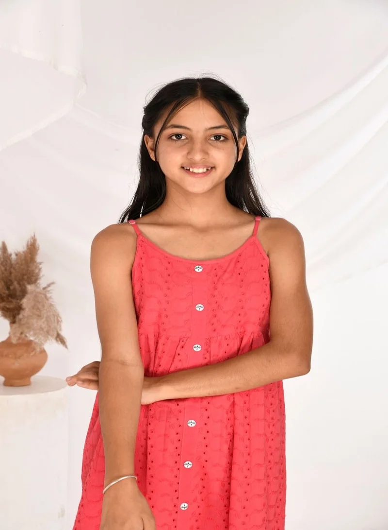babyqlo Coral Eyelet Dress