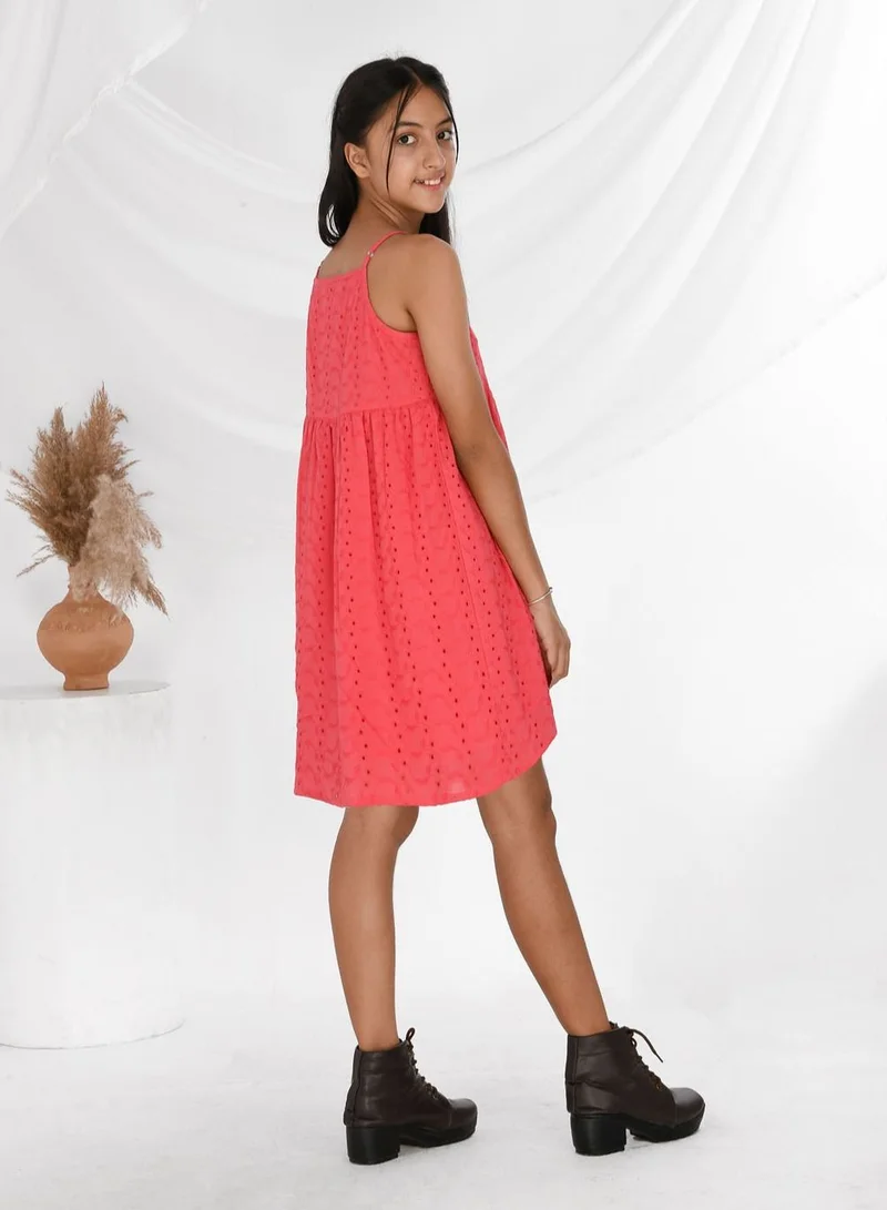 babyqlo Coral Eyelet Dress