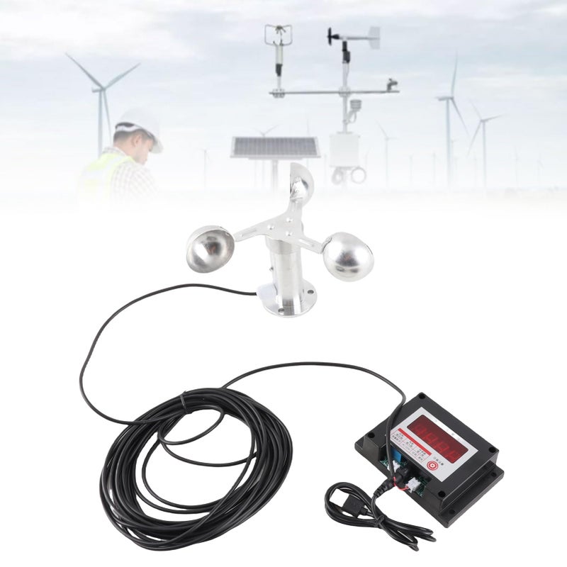 Tower Crane Anemometer 3 Cup Wind Speed Meter with Alarm for Weather Station - Image 3