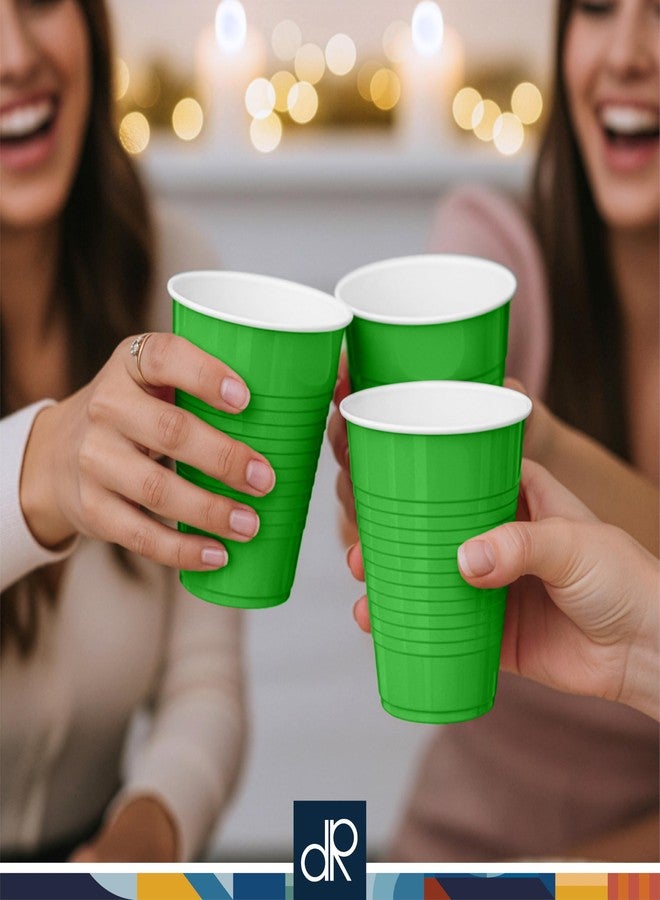 DecorRack Dark Green Plastic Cups, 12 oz Disposable Cups, Reusable Party Supplies (40 Count) - Image 2