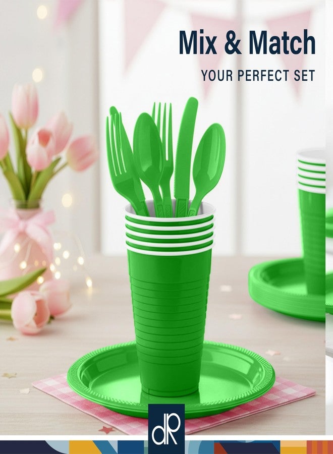 DecorRack Dark Green Plastic Cups, 12 oz Disposable Cups, Reusable Party Supplies (40 Count) - Image 4