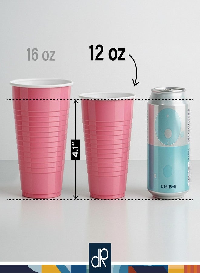 DecorRack Dark Green Plastic Cups, 12 oz Disposable Cups, Reusable Party Supplies (40 Count) - Image 3