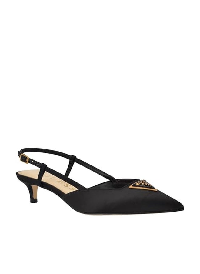 GUESS حذاء جيس للنساء JESSON بكعب كيتن، ساتان أسود 003، 10 - Image 1