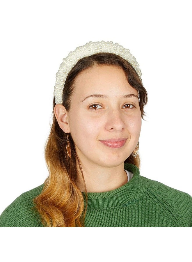 Glamlily Padded Pearl Headbands For Women Crystal Rhinestone Designs (2 Pack) - Image 5