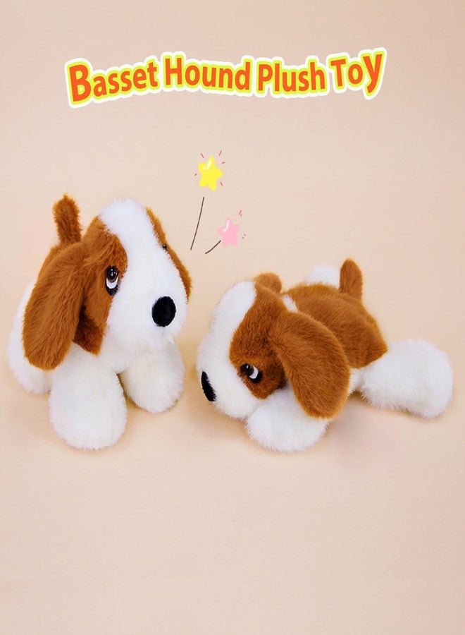 PEACH CAT Basset Hound Dog Stuffed Animal Cute Puppy Plushies Small Plush Toys Gifts for Kids White - Image 2