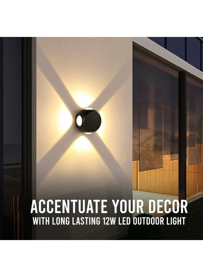 Gesto 8W Waterproof Led Wall Light for Home Decoration - Up Down 4-Way LED Wall Lamp | IP65 Outdoor Fancy Wall Lights for Balcony,Gate,Elevation,Garden,Patio | Decorative Wall Mount Light -Pack of 6 - Image 4