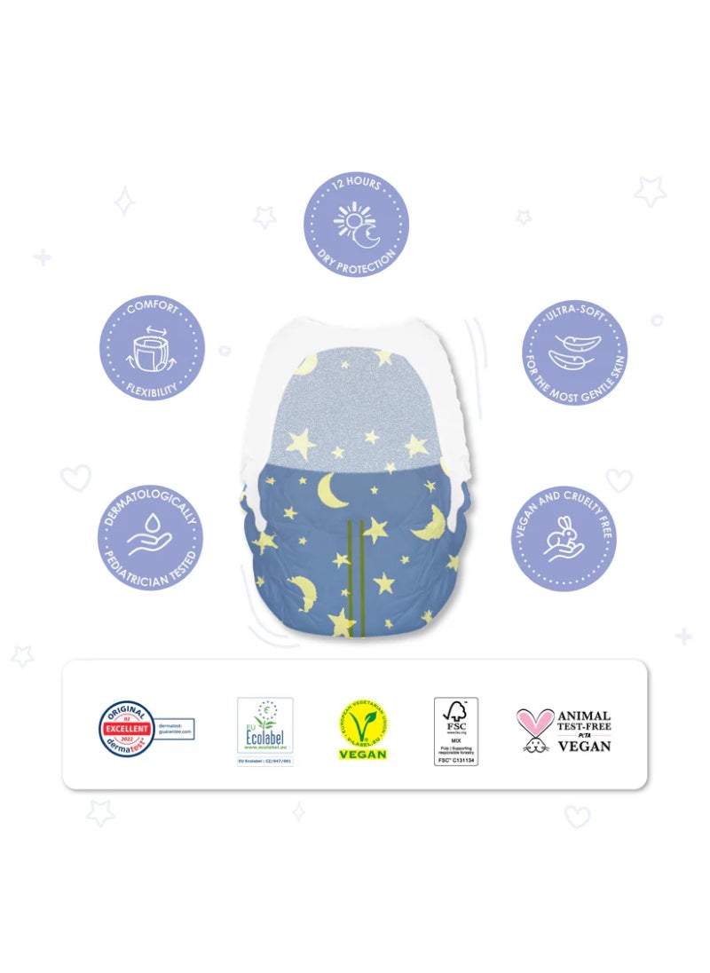 PureBorn Natural Bio-Based Baby Night Training Pyjama Pants Size 6 Star Print  - Image 4