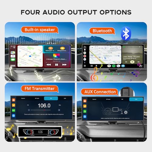 M CARKUMI Largest 11.5" Portable Carplay Screen for Car, 4K Wireless Car Play & Android Auto, Upgrade Touchscreen with Dash Cam, App Control/Loop Recording/Backup Camera/Mirror Link/GPS/FM for All Vehicles - Image 4