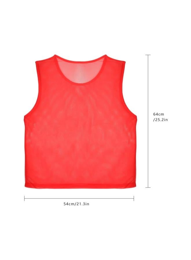 12 Pack Mesh Sports Training Bibs Breathable Adults Football Training Jerseys Bibs for Soccer, Basketball, Volleyball and Other Team Games  - Image 3