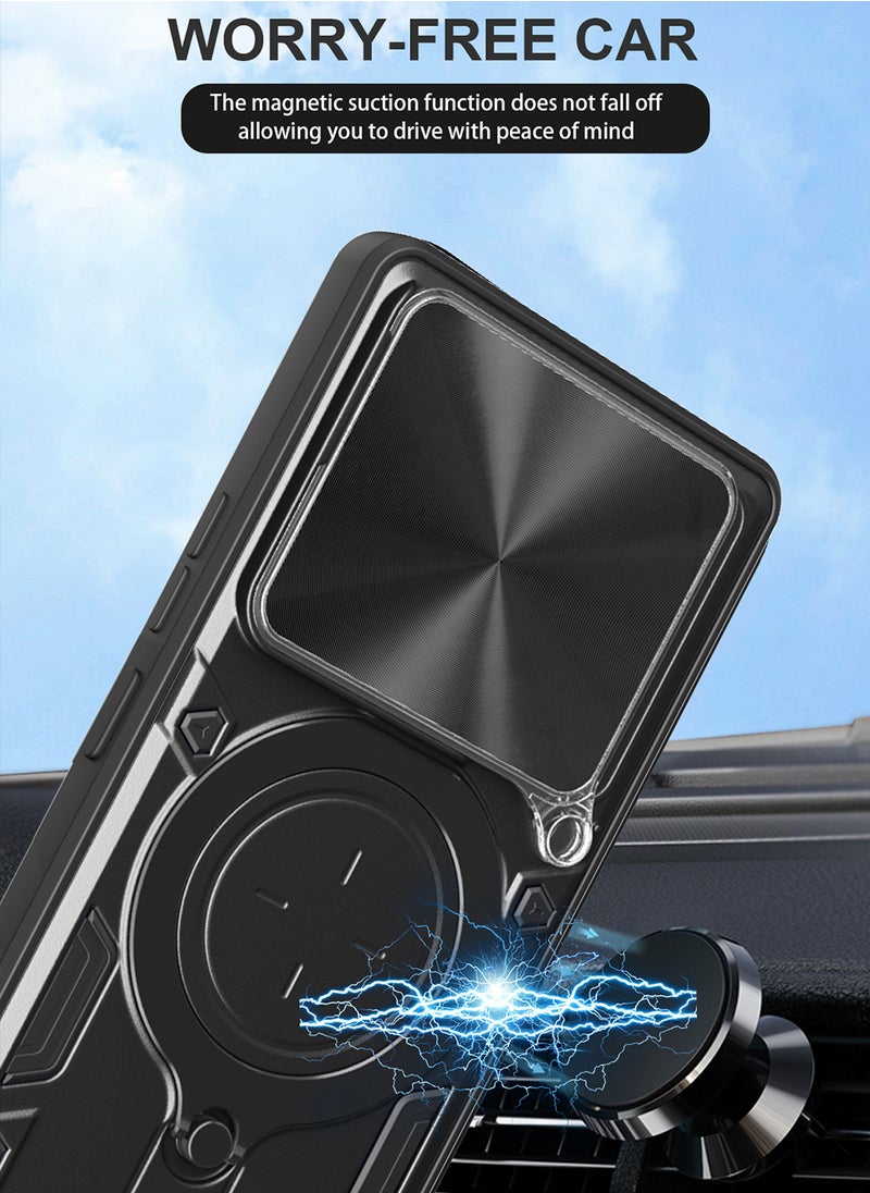 Generic - Case for Xiaomi 14T 5G with Sliding Camera Cover, Kickstand, PC+TPU Dual-Layer,Blue - Image 1