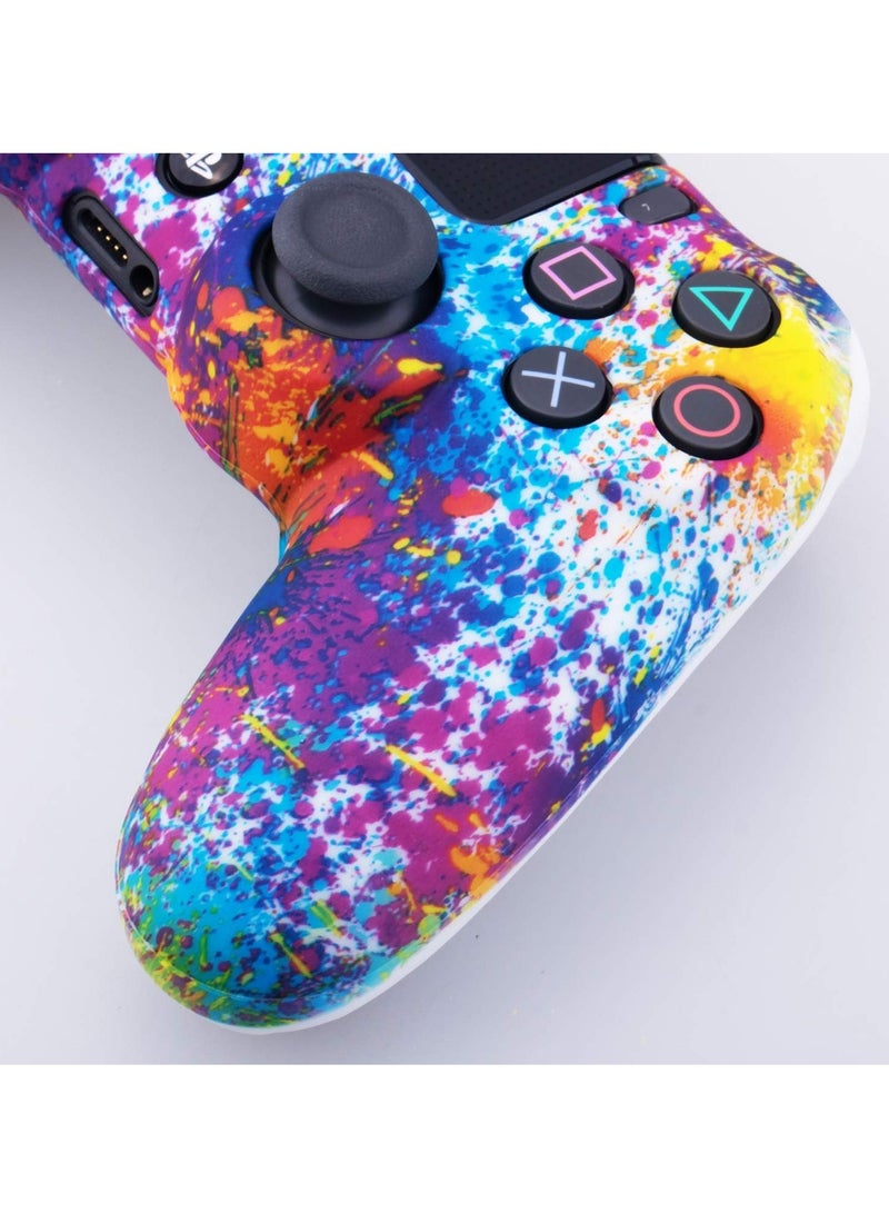 كينسو غطاء سيليكون مموه بالطباعة المائية لجهاز التحكم Sony PS4/Slim/Pro Dualshock 4 × 1 (طلاء مرشوش) مع مقابض إبهام × 8. - Image 4